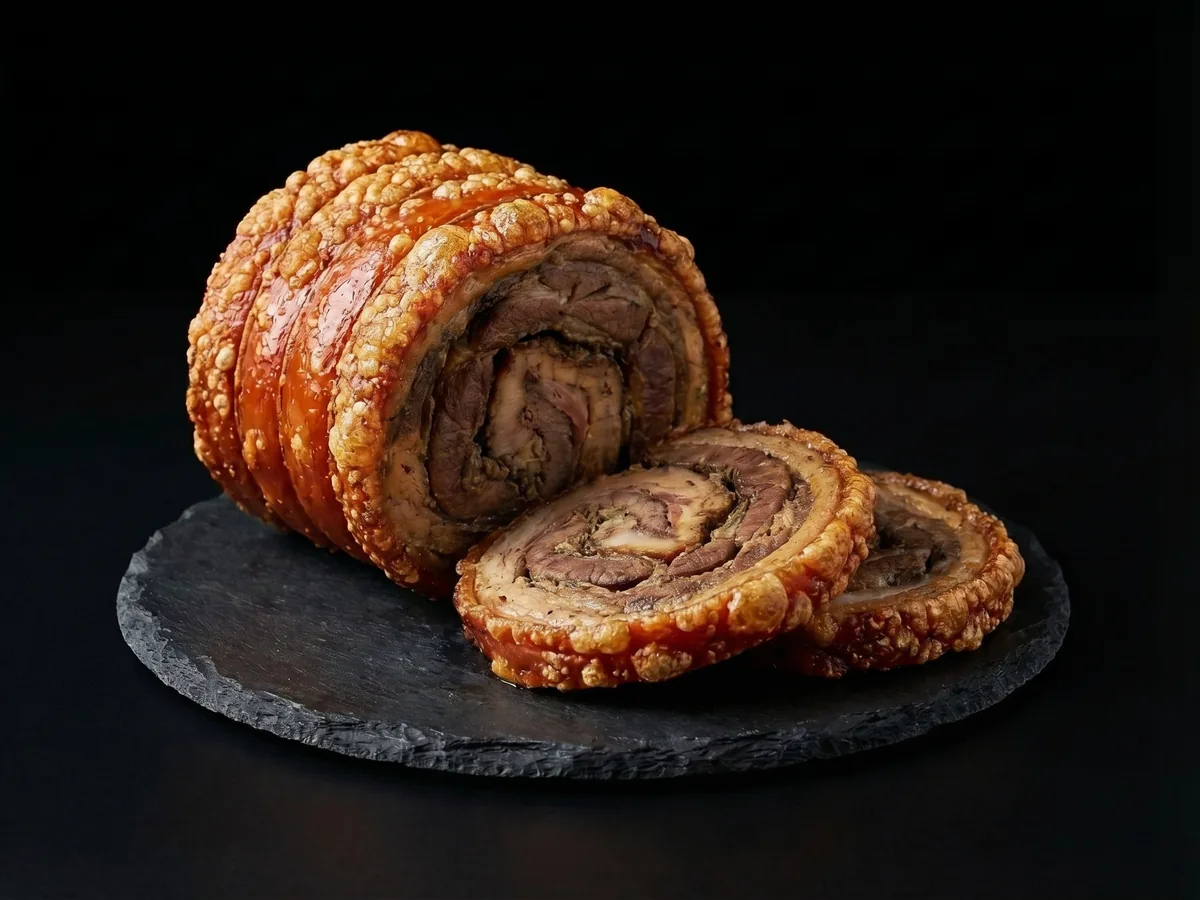 Torresmo de rolo pronto para servir